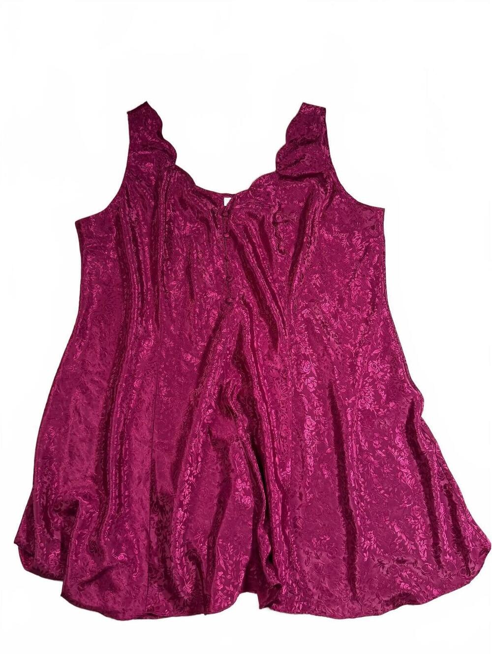Vintage 90s Erika Taylor Plus Size Rose Colored Lingerie Sleep Dress Size 3X